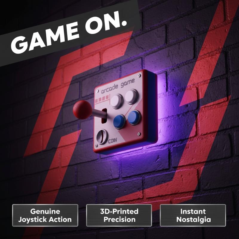 Gaming Accessories Wall - Retro Arcade Game Button Switch Plate,
