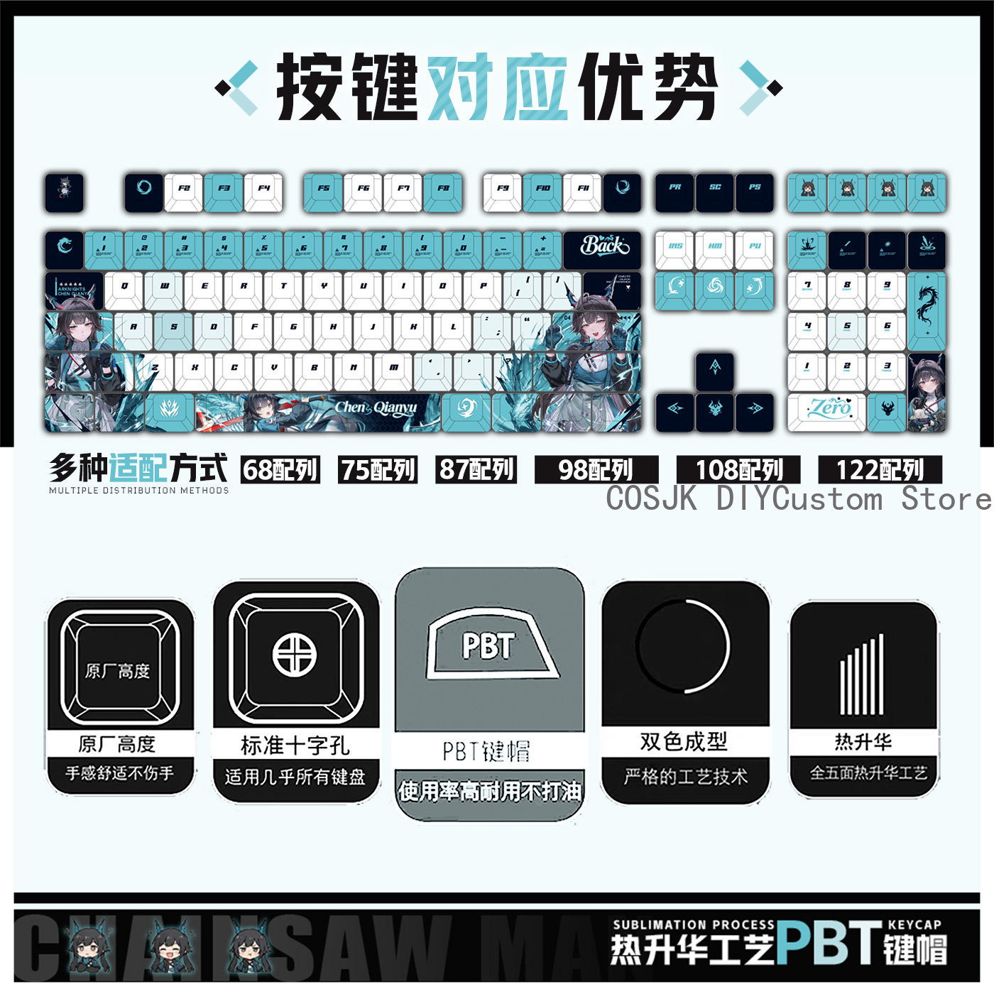 122 Keys Anime Chen Qianyu Ark - Gaming Accessories Computer ulasan dan harga