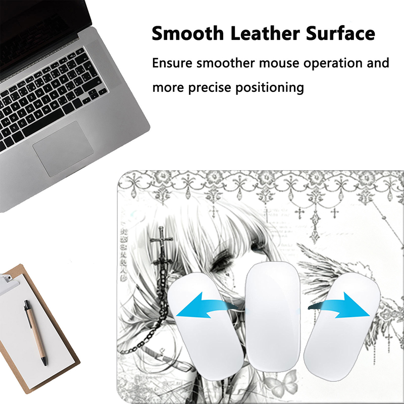 Leather Mousepad Black White A - Gaming Accessories Desk ulasan dan harga